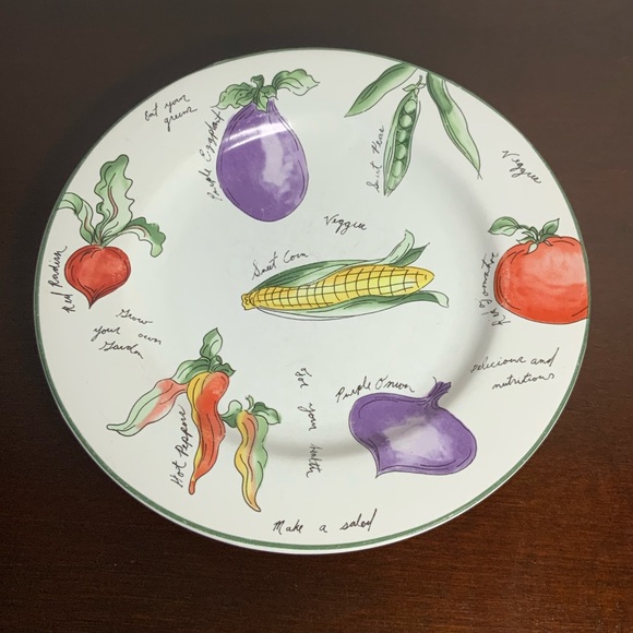 Sakura Other - Vintage Sakura 1995 Garden Delight Sue Zipkin Salad Plate 8” Vegetable Stoneware